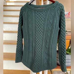 L.L. Bean Forest Green Cable Sweater
